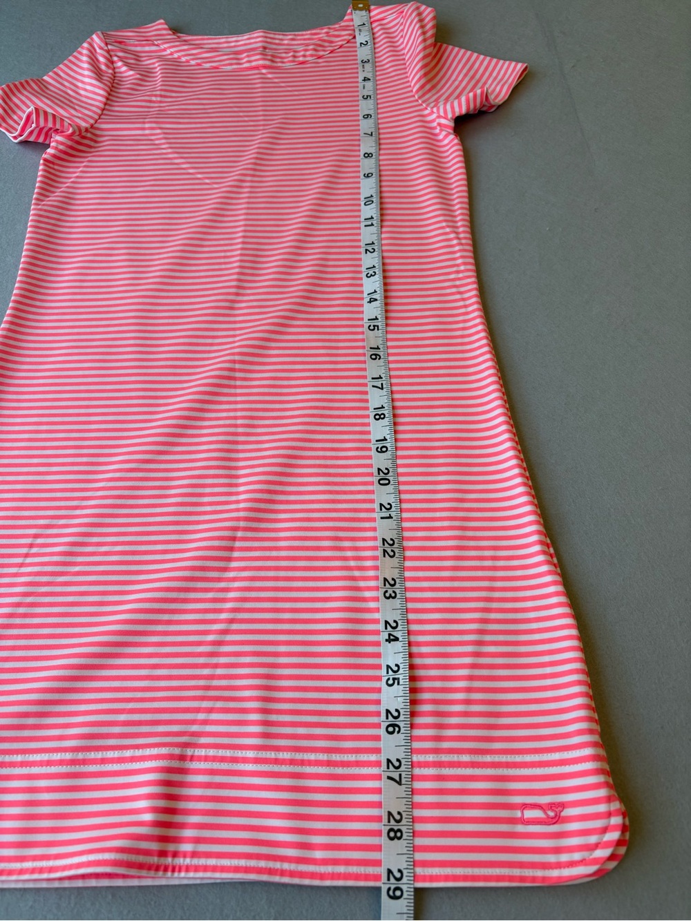 Vineyard Vines Sankaty Pink & White Striped Short Sleeve Shift Dress M(10-12) - Picture 4 of 8